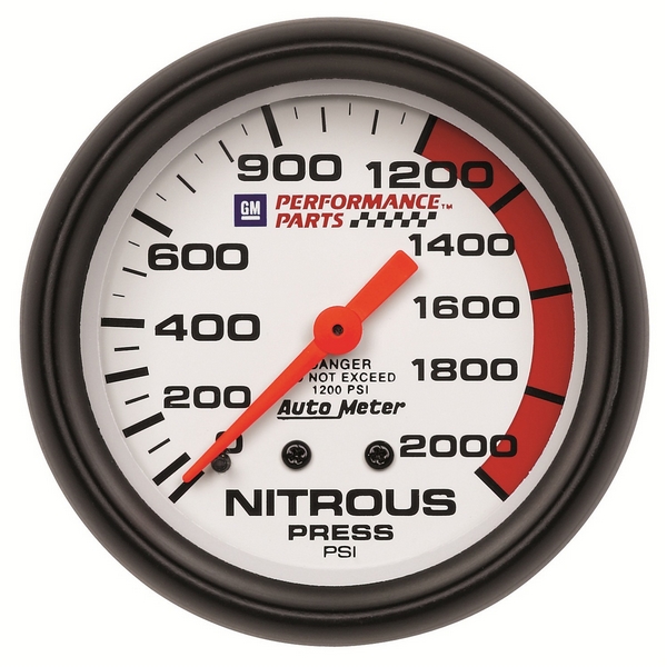 2-5/8" NITROUS PRESSURE, 0-2000 PSI, GM WHITE